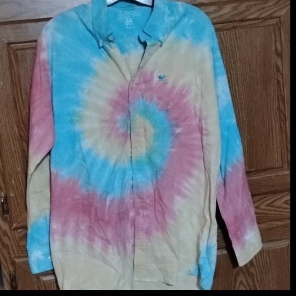 Colorful Tie-Dye Women's Button Down Shirt